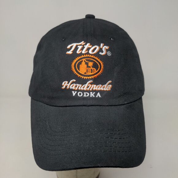 Tito's Handmade Vodka Men's Slideback Hat Black Embroidered Logo Austin Texas - Picture 3 of 12